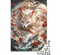 1000 Piece Mini Jigsaw Puzzle For Adults Fox Flower Water Gift Idea | 70x50cm Cardboard Puzzle Lovers Mind Relaxation Puzzle Assembly Gathering Gift Living Room Decor