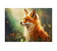1000 Piece Mini Jigsaw Puzzle For Adults Fox Forest Light Gift Idea | 52x38cm Cardboard Puzzle Lovers Family Bonding Puzzle Assembly Birthday Gift Home Decor