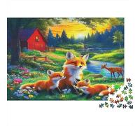 1000 Piece Mini Jigsaw Puzzle For Adults Fox Forest River Gift Idea