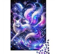 1000 Piece Mini Jigsaw Puzzle for Adults Fox Moon Galaxy Gift Idea | 70x50cm Cardboard Puzzle Lovers Mind Relaxation Puzzle Assembly Gathering Gift Living Room Decor