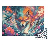 1000 Piece Mini Jigsaw Puzzle For Adults Fox Sword Flower Gift Idea | 70x50cm Cardboard Puzzle Lovers Family Bonding Puzzle Assembly Birthday Gift Home Decor