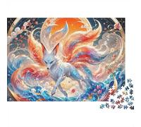 1000 Piece Mini Jigsaw Puzzle For Adults Fox Wave Sun Gift Idea | 38x26cm Cardboard Puzzle Lovers Mind Relaxation Puzzle Assembly Gathering Gift Living Room Decor