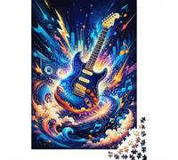 1000 Piece Mini Jigsaw Puzzle For Adults Guitar Music Lightning Gift Idea | 70x50cm Cardboard Puzzle Lovers Family Bonding Puzzle Game Birthday Gift Home Decor