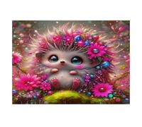 1000 Piece Mini Jigsaw Puzzle For Adults Hedgehog Flower Moss Birthday Gift | 38x26cm Cardboard Puzzle Lovers Family Bonding Puzzle Game Gathering Gift Living Room Decor