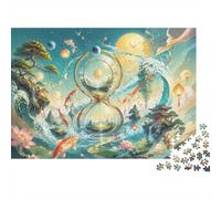 1000 Piece Mini Jigsaw Puzzle for Adults Hourglass Lotus Fish Gift Idea
