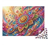 1000 Piece Mini Jigsaw Puzzle For Adults Jewel Flower Ornament Gift Idea | 38x26cm Cardboard Puzzle Lovers Mind Relaxation Handmade Puzzle Gathering Gift Living Room Decor