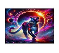 1000 Piece Mini Jigsaw Puzzle For Adults Leopard Galaxy Eclipse Gift Idea | 38x26cm Cardboard Puzzle Lovers Mind Relaxation Puzzle Game Birthday Gift Home Decor
