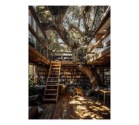 1000 Piece Mini Jigsaw Puzzle For Adults Library Treehouse Books Gift Idea