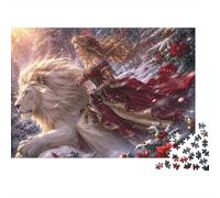 1000 Piece Mini Jigsaw Puzzle For Adults Lion Woman Snow Gift Idea | 52x38cm Cardboard Puzzle Lovers Family Bonding Puzzle Assembly Birthday Gift Home Decor