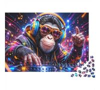1000 Piece Mini Jigsaw Puzzle For Adults Monkey Headphones Music Gift Idea