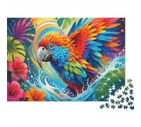 1000 Piece Mini Jigsaw Puzzle For Adults Parrot Flower Leaf Gift Idea | 38x26cm Cardboard Puzzle Lovers Family Bonding Puzzle Game Birthday Gift Home Decor