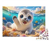 1000 Piece Mini Jigsaw Puzzle For Adults Seal Shell Fish Gift Idea | 70x50cm Cardboard Puzzle Lovers Family Bonding Puzzle Game Birthday Gift Home Decor