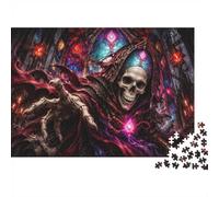 1000 Piece Mini Jigsaw Puzzle For Adults Skeleton Magic Cathedral Gift Idea | 52x38cm Cardboard Puzzle Lovers Family Bonding Puzzle Game Birthday Gift Home Decor