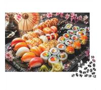 1000 Piece Mini Jigsaw Puzzle For Adults Sushi Flower Umbrella Gift Idea | 38x26cm Cardboard Puzzle Lovers Family Bonding Puzzle Game Birthday Gift Home Decor
