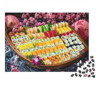 1000 Piece Mini Jigsaw Puzzle For Adults Sushi Flower Umbrella Gift Idea | 52x38cm Cardboard Puzzle Lovers Family Bonding Puzzle Game Birthday Gift Home Decor