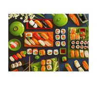 1000 Piece Mini Jigsaw Puzzle For Adults Sushi Tea Plate Gift Idea | 38x26cm Cardboard Puzzle Lovers Family Bonding Puzzle Game Birthday Gift Home Decor