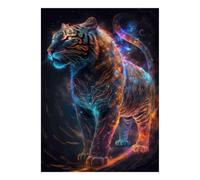 1000 Piece Mini Jigsaw Puzzle For Adults Tiger Galaxy Light Gift Idea | 70x50cm Cardboard Puzzle Lovers Family Bonding Puzzle Game Birthday Gift Home Decor