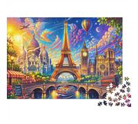 1000 Piece Mini Jigsaw Puzzle For Adults Tower Bridge Cathedral Gift Idea | 52x38cm Cardboard Puzzle Lovers Family Bonding Puzzle Game Birthday Gift Home Decor