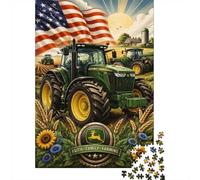 1000 Piece Mini Jigsaw Puzzle For Adults Tractor Flag Sunflower Gift Idea | 70x50cm Cardboard Puzzle Lovers Family Bonding Puzzle Assembly Birthday Gift Home Decor