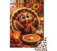 1000 Piece Mini Jigsaw Puzzle For Adults Turkey Pumpkin Pie Gift Idea | 70x50cm Cardboard Puzzle Lovers Family Bonding Handmade Puzzle Birthday Gift Living Room Decor
