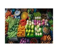 1000 Piece Mini Jigsaw Puzzle For Adults Vegetables Market Gift Idea | 52x38cm Cardboard Puzzle Lovers Family Bonding Puzzle Game Birthday Gift Home Decor