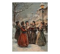 1000 Piece Mini Jigsaw Puzzle For Adults Winter Street Choir Gift Idea | 70x50cm Cardboard Puzzle Lovers Family Bonding Puzzle Game Birthday Gift Home Decor