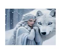 1000 Piece Mini Jigsaw Puzzle for Adults Woman Wolf Snow Gift Idea | 38x26cm Cardboard Puzzle Lovers Mind Relaxation Puzzle Assembly Gathering Gift Living Room Decor