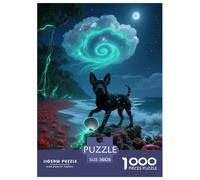 1000 Piece Miniature Bull Terrier Jigsaw Puzzle for Adults - Family Fun, Educational Toys, Dog Jellyfish Cloud Puzzles, Decoration Unique Gift 38x26cm/1000pcs