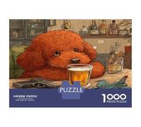 1000 Piece Miniature Poodle Game Puzzle Great Gift for Adults Educational Games Home Decoration Brainteasing Cute Pet Dog Jigsaw Puzzle for Adults 38x26cm/1000pcs