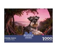 1000 Piece Miniature Schnauzer Jigsaw Puzzle for Adults - Challenging Brain Teaser, Tropical Rainforest Jigsaws, Decoration Birthday Gifts 38x26cm/1000pcs