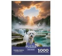 1000 Piece Miniature Schnauzer Jigsaw Puzzle for Adults - Challenging Game, Dog Pool Waterfall Jigsaws, Home Decoration Birthday Gifts 70x50cm/1000pcs