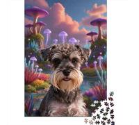 1000 Piece Miniature Schnauzer Jigsaw Puzzle for Adults Kids - Stress Relief & Relaxation, Fantasy Plants Jigsaws, Home Decoration Birthday Gifts 52x38cm/1000pcs