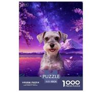 1000 Piece Miniature Schnauzer Jigsaw Puzzles for Adults - Family Fun, Educational Toys, Snowy Mountain Puzzle, Home Decoration Gifts 38x26cm/1000pcs