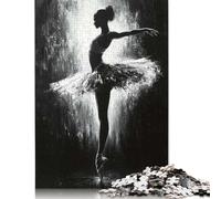 1000 Piece Monochrome Ballerina Painting Dance Creative Square Jigsaw Puzzles for Adults And Paper Puzzles Educational Game for Adult 38x26cm/1000pcs
