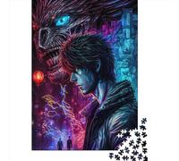 1000 Piece Monster Invasion456 Square Jigsaw Puzzles for Adults, Wooden Puzzles Educational Game for Children 1000pcs (75x50cm)