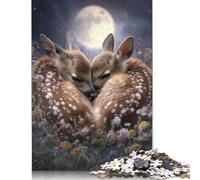 1000 Piece Moonlit Fawns Embrace Puzzles for Wooden Puzzles Educational Game for Adult 1000pcs (75x50cm)