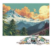 1000 Piece Moonlit Mountain Cannabis Jigsaw Puzzle for Adult Teenagers Jigsaw Puzzle For Family Fun & Game Night 1000pcs (75x50cm)