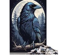 1000 Piece Moonlit Raven Jigsaw Puzzlesfor Adults Teenagers Paper Puzzles for Adults For Family Fun & Game Night 38x26cm/1000pcs