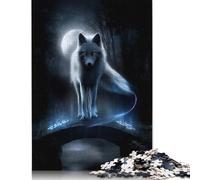 1000 Piece Moonveil Fox - Spirit Guide of The Hidden Bridge Square Puzzle for Adults, Wooden Puzzles Puzzle Hands-on Game 1000pcs (75x50cm)