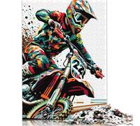 1000 Piece Motocross Wpap Pop Art Creative Square Jigsaw Puzzles for Adults & Wooden Puzzles Educational Toys 1000pcs (75x50cm)