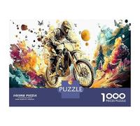 1000 Piece Motorcycle Jigsaw Puzzles Fun Details Home Decoration Cool Cycling Competition Puzzles Challenging Games for Adults & Kids Age 12 Years Up 52x38cm/1000pcs
