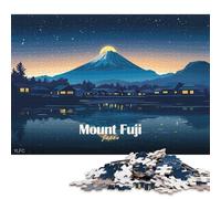 1000 Piece Mount Fuji at Night Square Puzzles for Adults & Wooden Puzzles Educational Game 1000pcs (75x50cm)