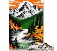 1000 Piece Mountain Landscape with River And Forest Jigsaw Puzzles for Adult Teenagers Puzzle Jigsaws for Adults Jigsaw Puzzles for Adults 38x26cm/1000pcs