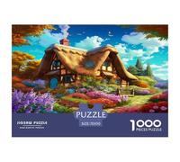 1000 Piece Mountain Village Cottage Jigsaw Puzzles Great Gift for Adults EduCational Games Home Decors Brainteasing Alpine Chalet Jigsaw Puzzle for Women Men Adult 70x50cm/1000pcs