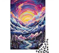 1000 Piece Mountain with Colorful Stars Jigsaw Puzzles for Adult Teenagers Paper Puzzles Sustainable Puzzle for Adults | Games 1000pcs (38x26cm)