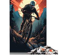 1000 Piece Mountainbike Mountainbiker Jigsaw Puzzles for Adults Wooden Puzzles for Teenagers Gifts Unique Home Decor And Gifts 1000pcs (75x50cm)