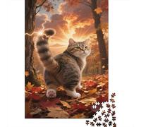 1000 Piece Munchkin Jigsaw Puzzles for Adults Challenge Toy Family Fun Game Home Decoration Cat Sunlight Leaves Puzzles Gifts 1000pcs (75x50cm)
