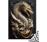 1000 Piece Mystic Dragon Art Deco Creative Square Jigsaw Puzzles for Adults & Wooden Puzzles Stress Relief Puzzle Games And Unique 1000pcs (75x50cm)