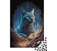 1000 Piece Mystical Savannah Cat Creative Square Jigsaw Puzzles for Adults & Paper Puzzles Stress Relief Puzzle Games And Unique 38x26cm/1000pcs