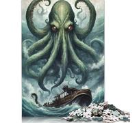 1000 Piece Mythology Kraken Monster Creative Square Jigsaw Puzzles for Adults & Wooden Puzzles Stress Relief Puzzle Games And Unique 1000pcs (75x50cm)